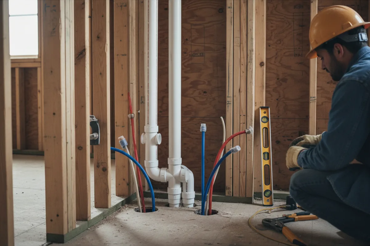Drain and supply rough-in during Leak Detection in Berrysburg
